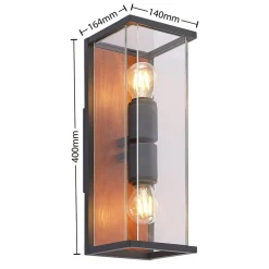 Lucande Elwin wandlamp, hoekig, 2-lamps