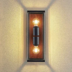 Lucande Elwin wandlamp, hoekig, 2-lamps