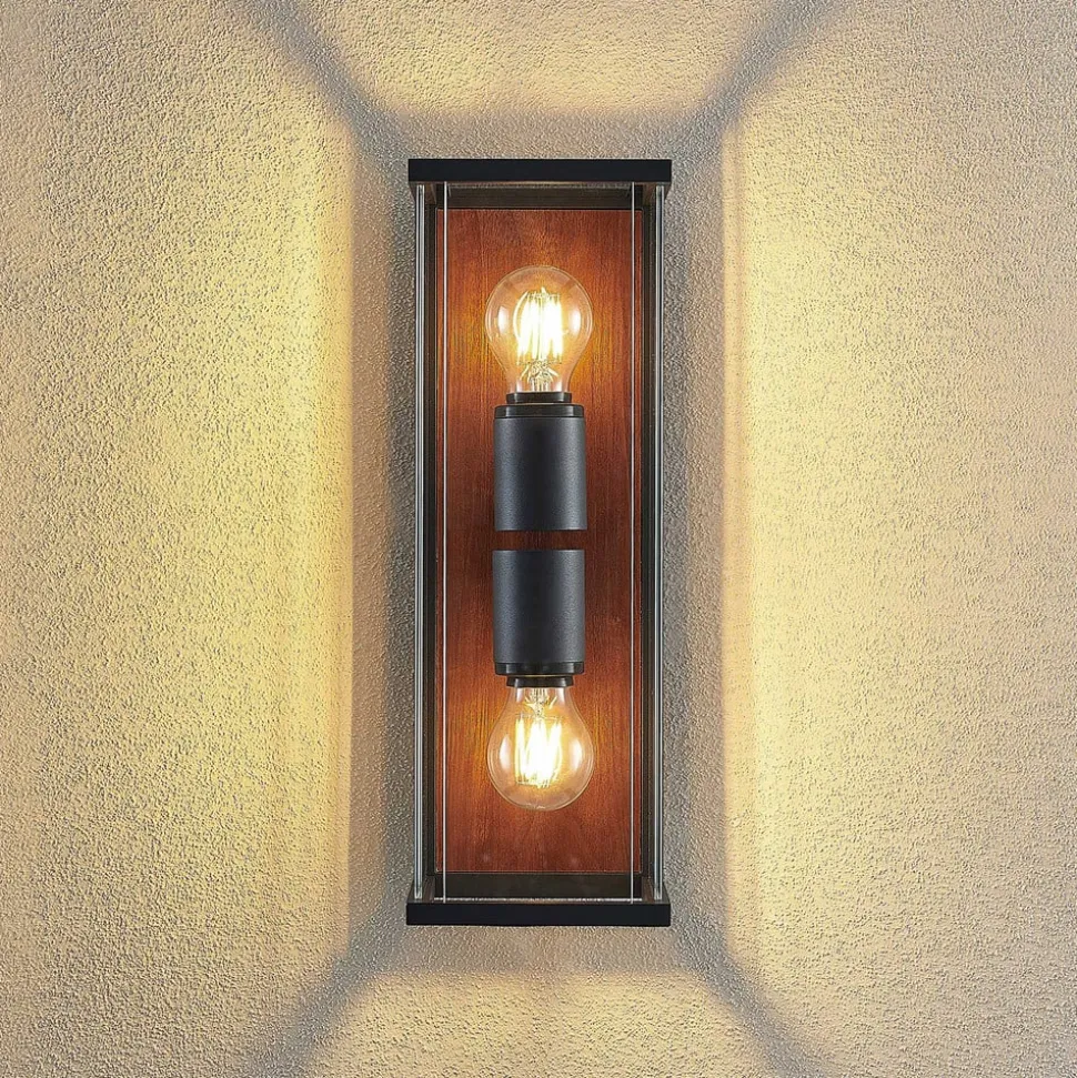 Lucande Elwin wandlamp, hoekig, 2-lamps