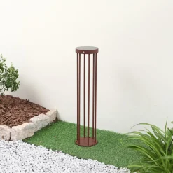 Lucande Evelis LED tuinpadverlichting, roestkleurig, aluminium, sensor