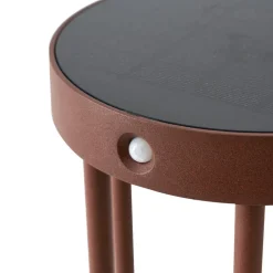 Lucande Evelis LED tuinpadverlichting, roestkleurig, aluminium, sensor