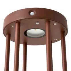 Lucande Evelis LED tuinpadverlichting, roestkleurig, aluminium, sensor