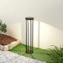 Lucande Evelis LED tuinpadverlichting, zwart, aluminium, sensor