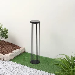 Lucande Evelis LED tuinpadverlichting, zwart, aluminium, sensor