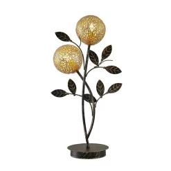 Lucande Evory tafellamp, 48 cm, 2-lamps, zwart/goud, G9