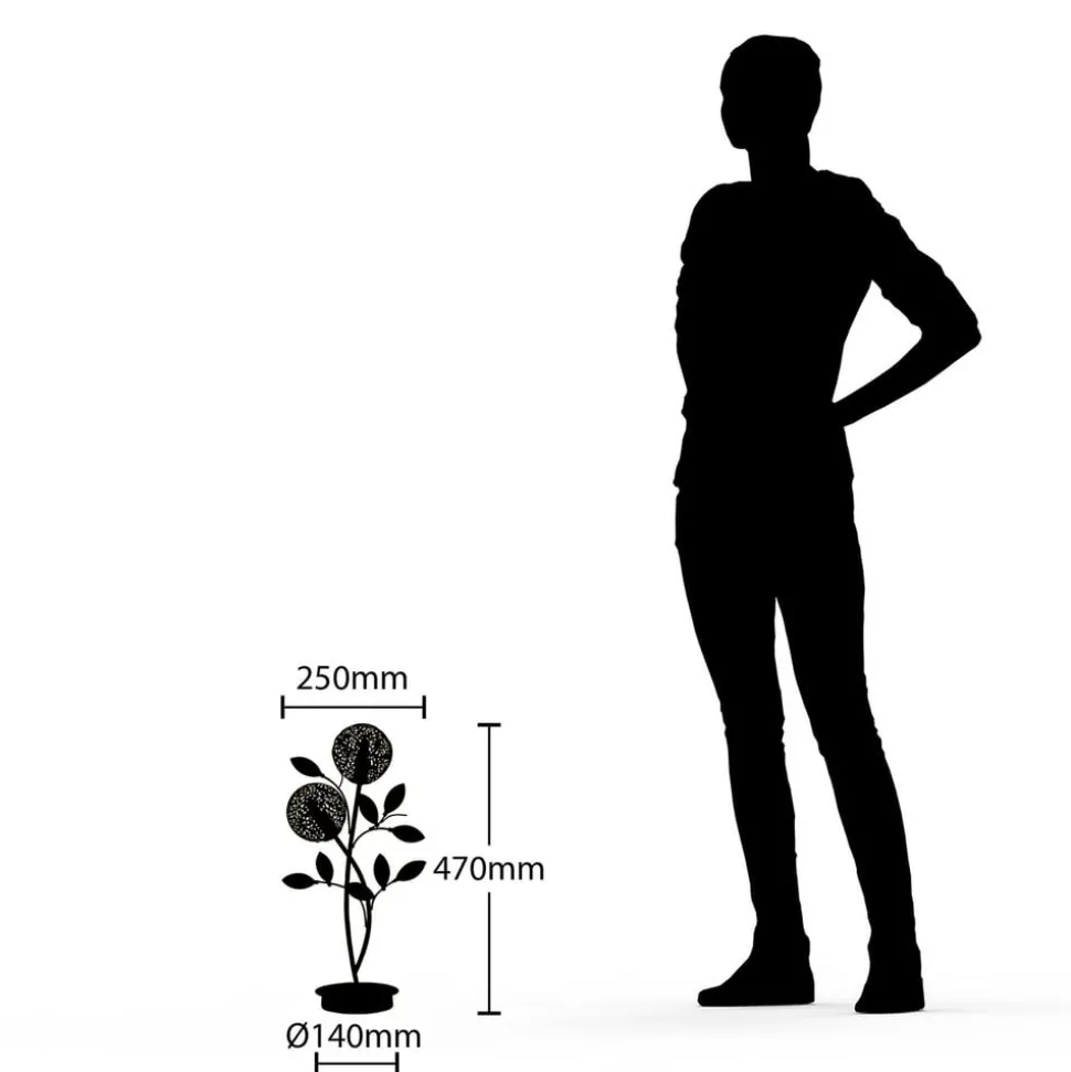 Lucande Evory tafellamp, 48 cm, 2-lamps, zwart/goud, G9