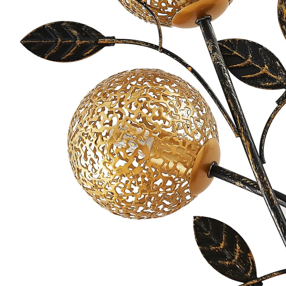 Lucande Evory tafellamp, 48 cm, 2-lamps, zwart/goud, G9