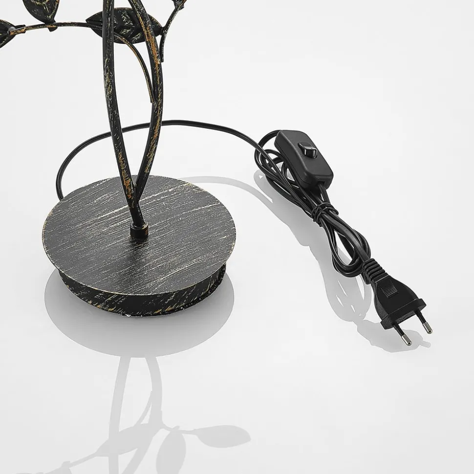 Lucande Evory tafellamp, 48 cm, 2-lamps, zwart/goud, G9