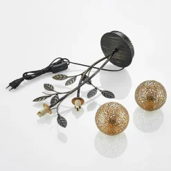 Lucande Evory tafellamp, 48 cm, 2-lamps, zwart/goud, G9