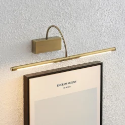 Lucande Fehmke LED schilderijlamp, messing antiek