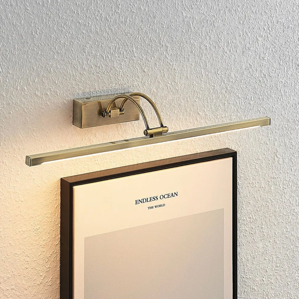 Lucande Felena LED schilderijlamp, messing antiek