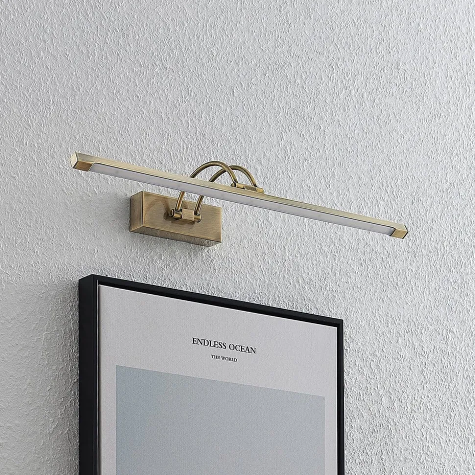 Lucande Felena LED schilderijlamp, messing antiek