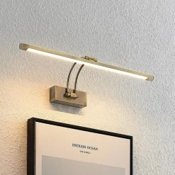 Lucande Felena LED schilderijlamp, messing antiek