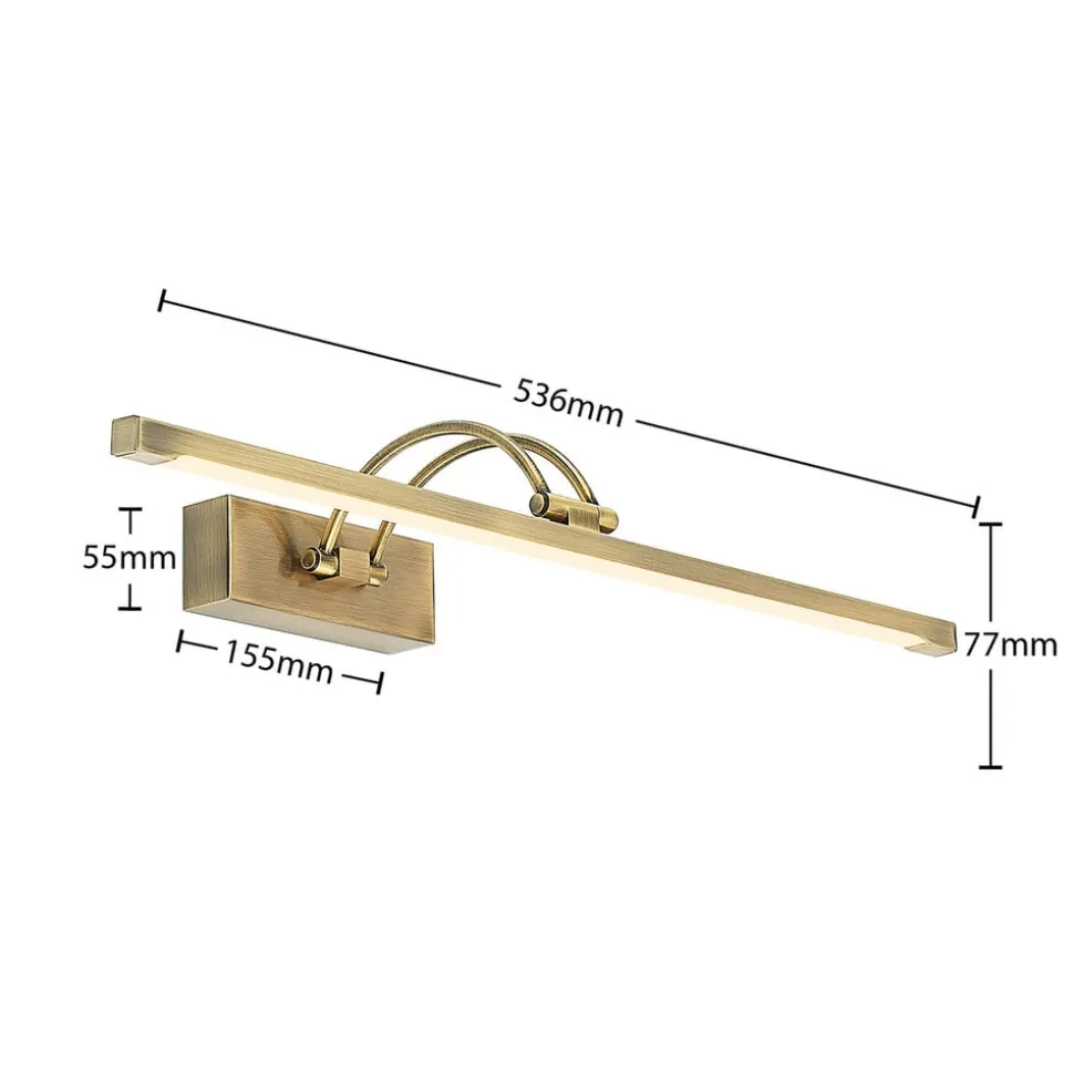 Lucande Felena LED schilderijlamp, messing antiek