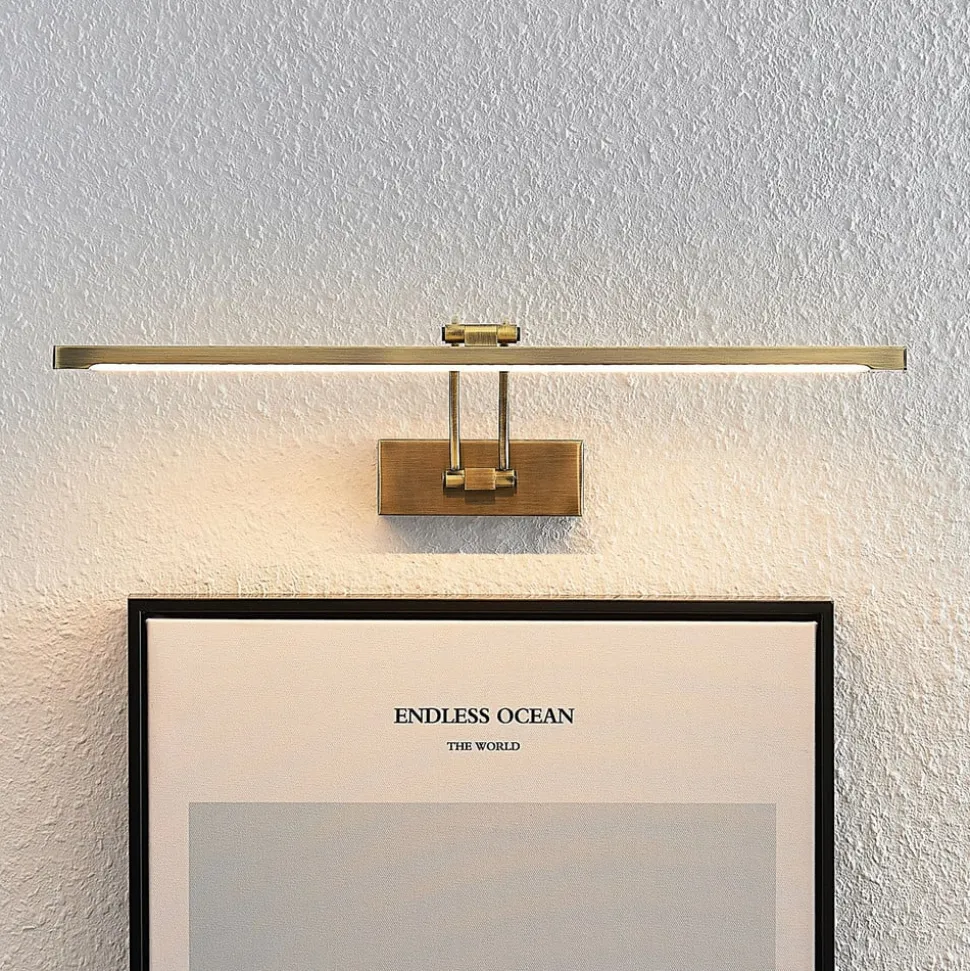 Lucande Felena LED schilderijlamp, messing antiek