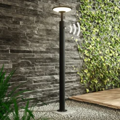 Lucande Fenia LED tuinpadverlichting, 100 cm, sensor, IP54, antraciet
