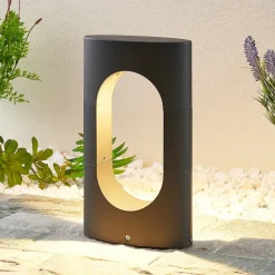 Lucande Fenti LED sokkellamp, donkergrijs