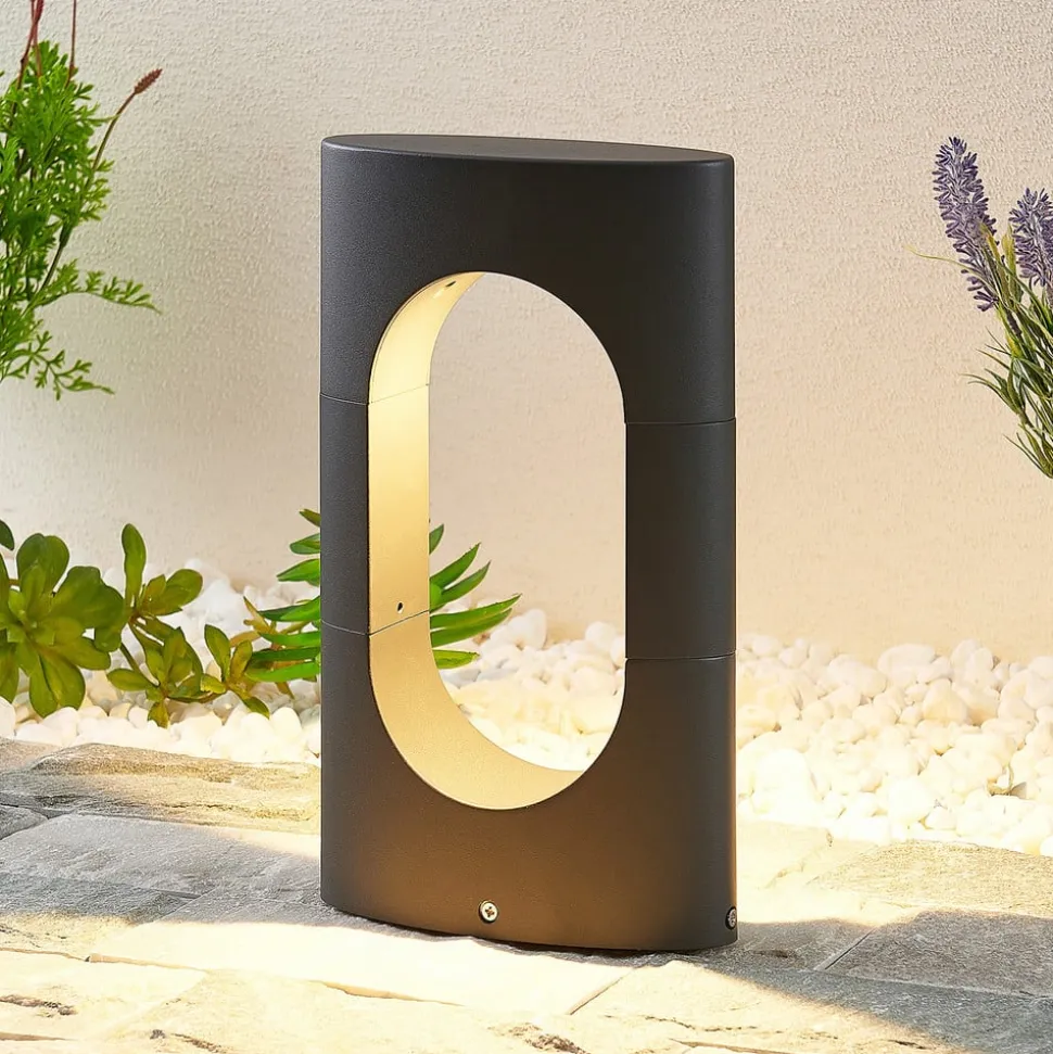 Lucande Fenti LED sokkellamp, donkergrijs