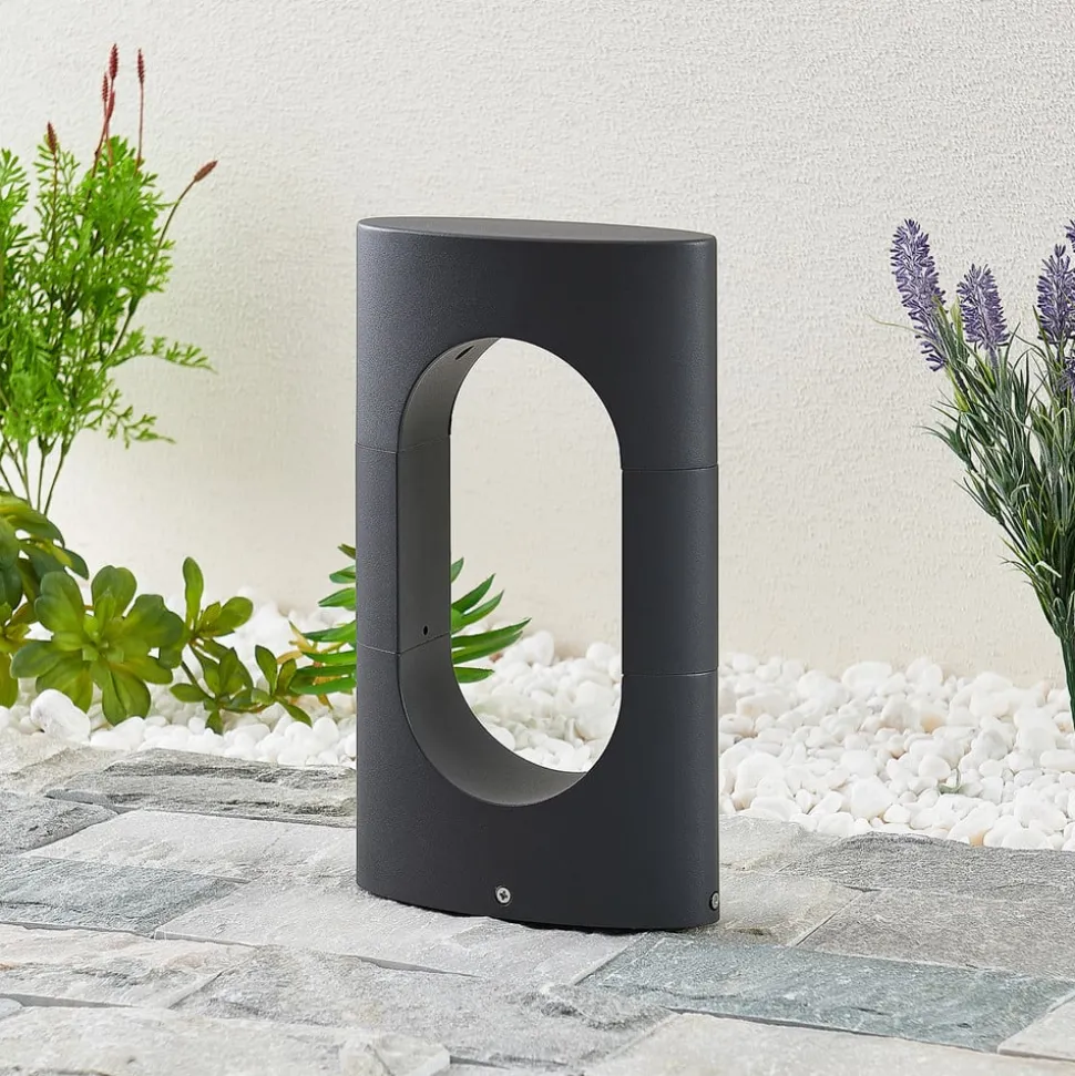 Lucande Fenti LED sokkellamp, donkergrijs