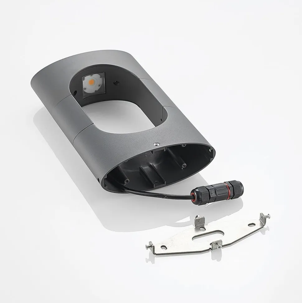 Lucande Fenti LED sokkellamp, donkergrijs