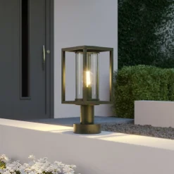 Lucande Ferda sokkellamp, 37 cm, antraciet, IP44