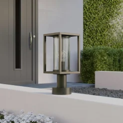 Lucande Ferda sokkellamp, 37 cm, antraciet, IP44