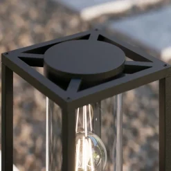 Lucande Ferda sokkellamp, 37 cm, antraciet, IP44