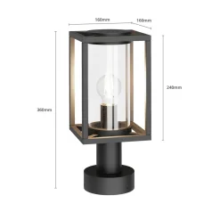 Lucande Ferda sokkellamp, 37 cm, antraciet, IP44