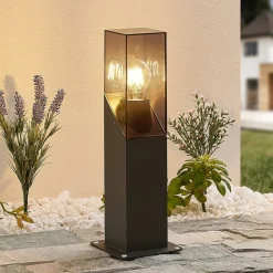 Lucande Fiola sokkellamp, 40 cm, antraciet, IP54