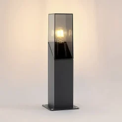 Lucande Fiola sokkellamp, 40 cm, antraciet, IP54