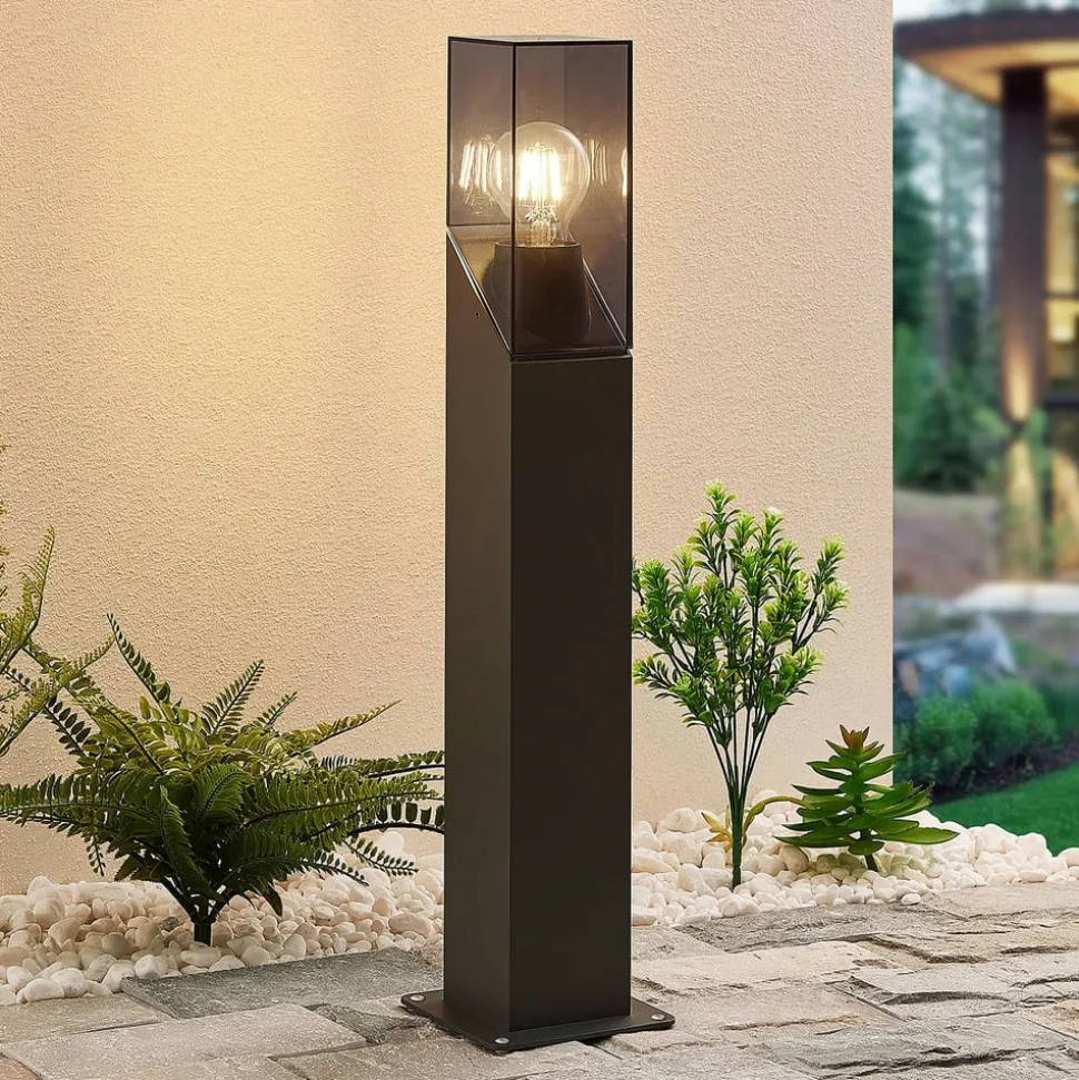 Lucande Fiola sokkellamp, 60 cm, antraciet, IP54