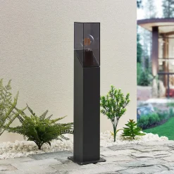 Lucande Fiola sokkellamp, 60 cm, antraciet, IP54