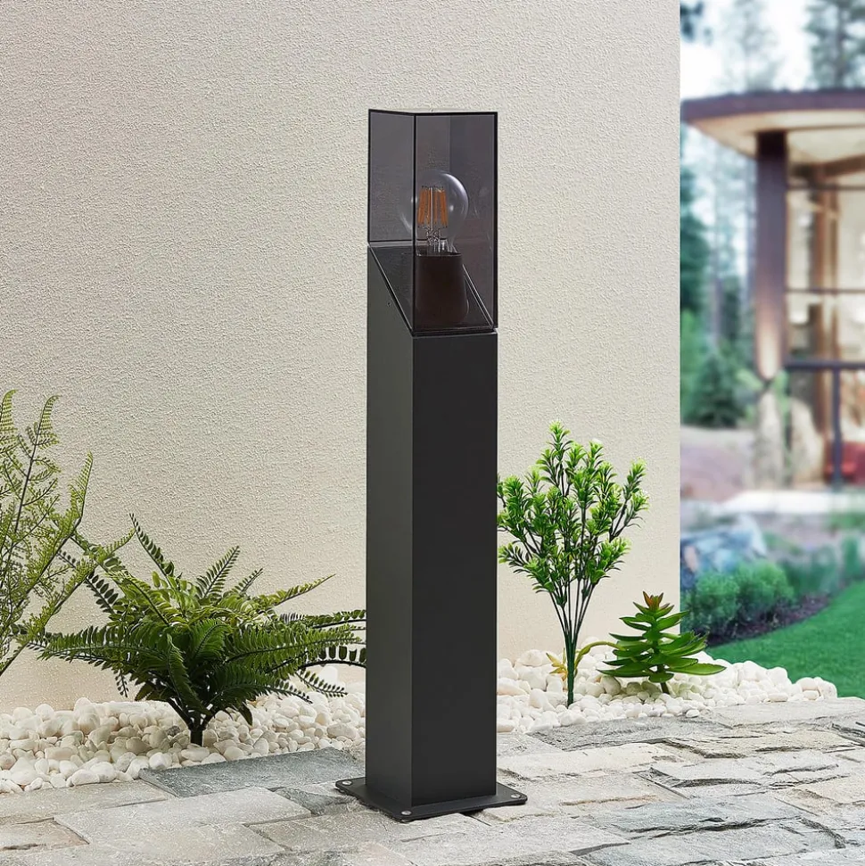 Lucande Fiola sokkellamp, 60 cm, antraciet, IP54