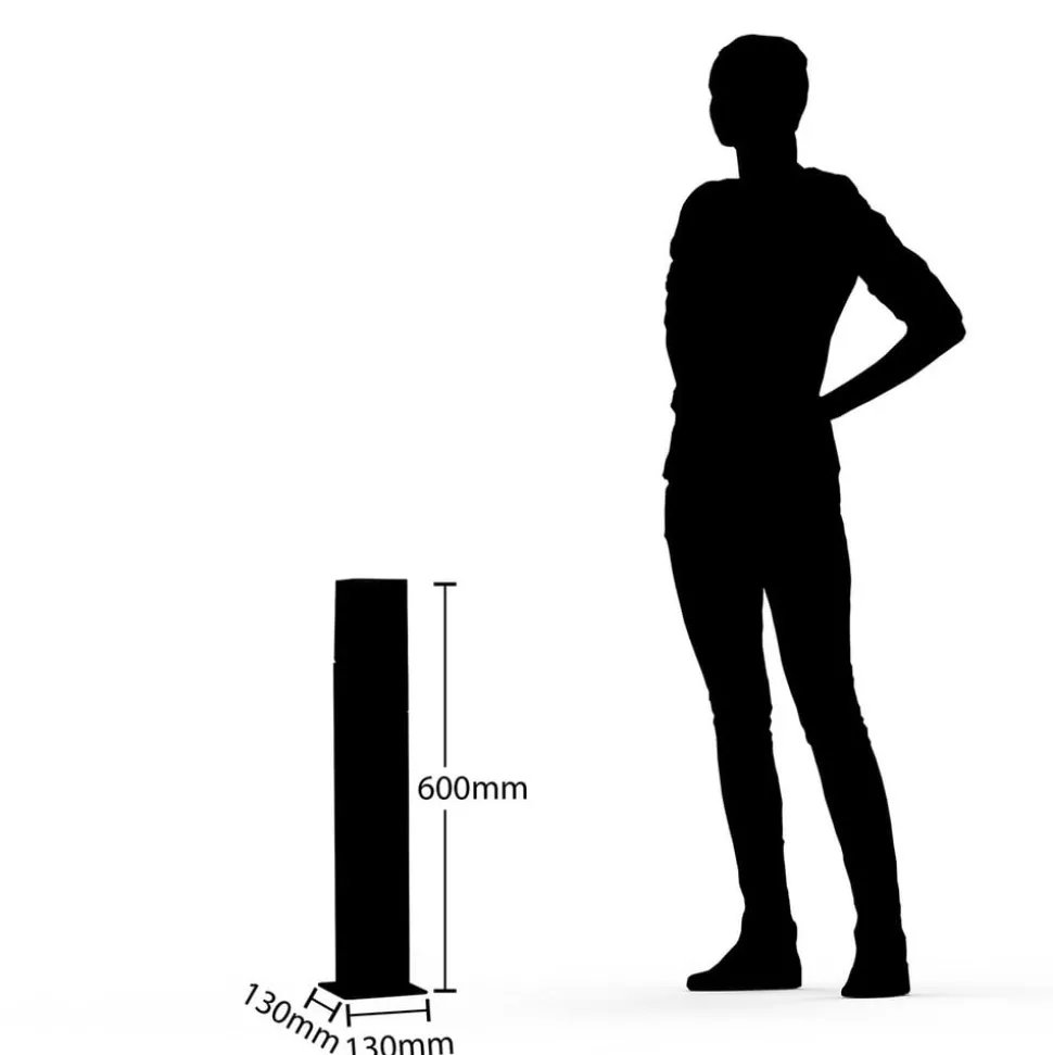 Lucande Fiola sokkellamp, 60 cm, antraciet, IP54