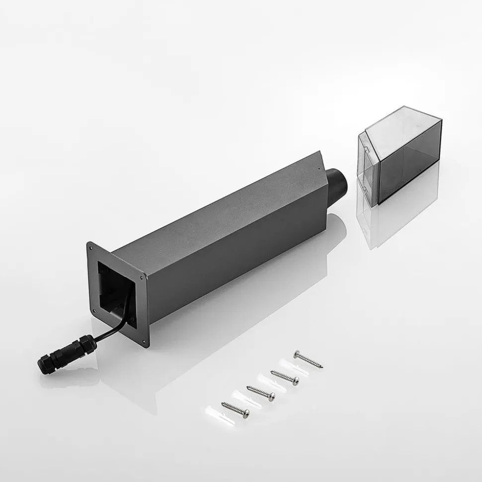 Lucande Fiola sokkellamp, 60 cm, antraciet, IP54