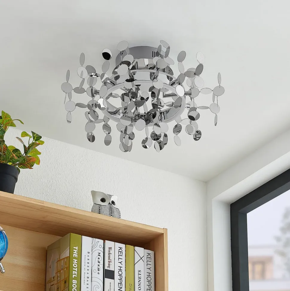 Lucande Glimmo LED plafondlamp, chroom