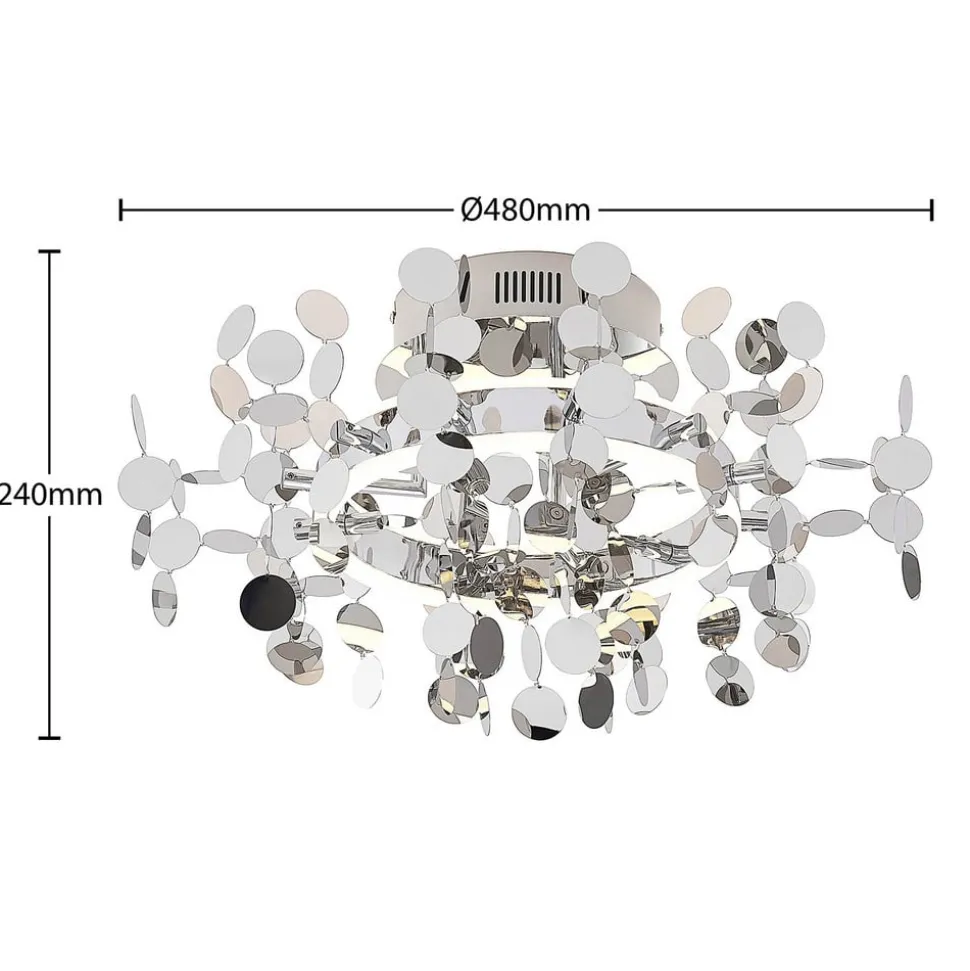 Lucande Glimmo LED plafondlamp, chroom