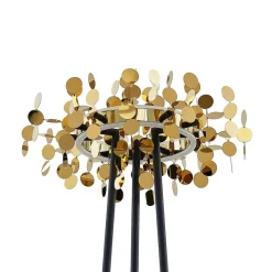 Lucande Glimmo LED vloerlamp, zwart, messing