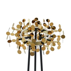 Lucande Glimmo LED vloerlamp, zwart, messing