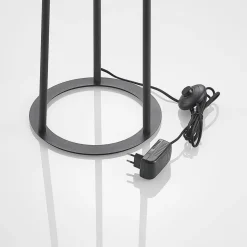 Lucande Glimmo LED vloerlamp, zwart, messing