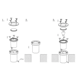 Lucande grondspot inbouwlamp Ava, Ø 12 cm, rond, IP67, GU10