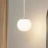 Lucande hanglamp Bidolo, chroomkleurig, glas, Ø 15 cm, IP44