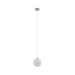 Lucande hanglamp Bidolo, chroomkleurig, glas, Ø 15 cm, IP44
