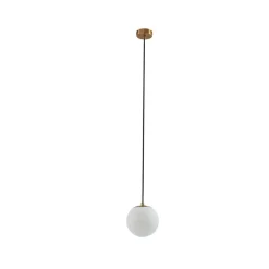 Lucande hanglamp Bidolo, messingkleurig, glas, 15 cm, IP44