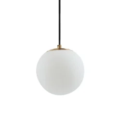 Lucande hanglamp Bidolo, messingkleurig, glas, 15 cm, IP44