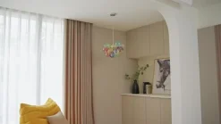 Lucande hanglamp Diborah, Ø 40 cm, kleurrijk, glas, G9