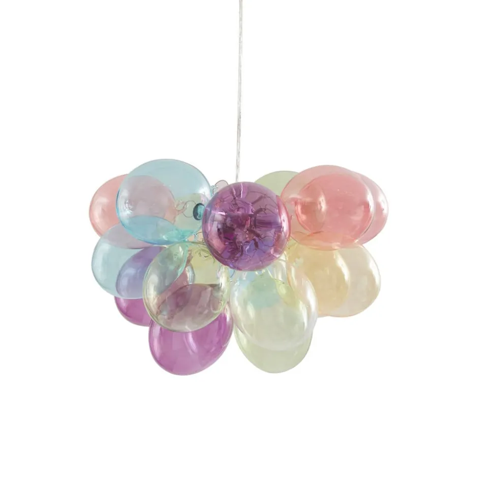 Lucande hanglamp Diborah, Ø 40 cm, kleurrijk, glas, G9