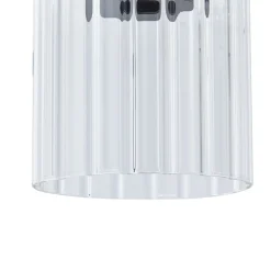 Lucande hanglamp Eirian, 90 cm, 3-lamps, zwart, glas