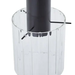 Lucande hanglamp Eirian, 90 cm, 3-lamps, zwart, glas