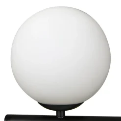 Lucande hanglamp Isandro, zwart / opaal, 7-lamps